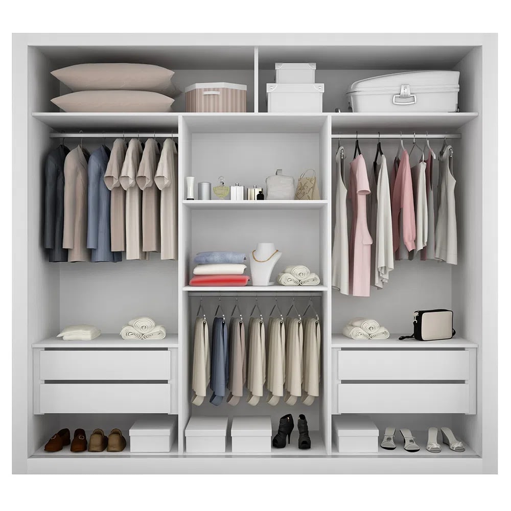 Guarda - Roupa Veneza Gold com 3 Portas Espelhadas - Rufato - Branco