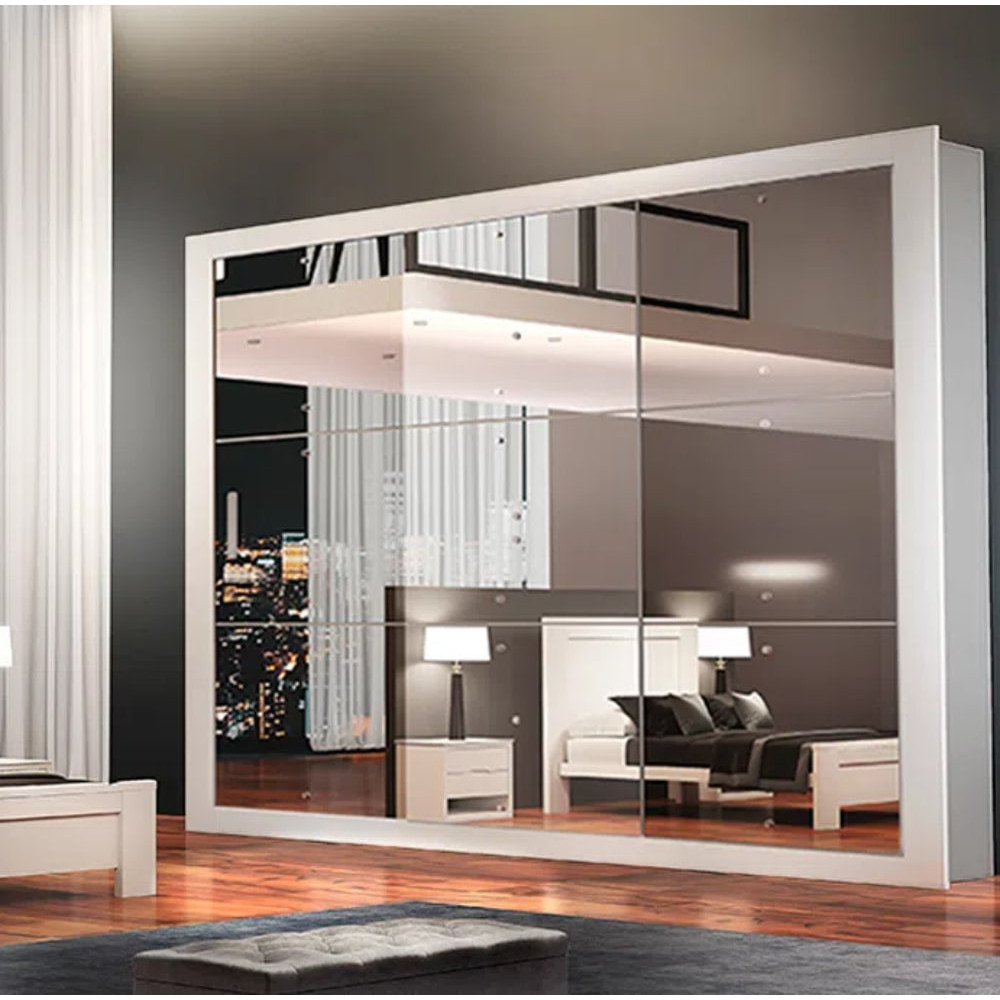 Guarda - Roupa Veneza Gold com 3 Portas Espelhadas - Rufato - Branco