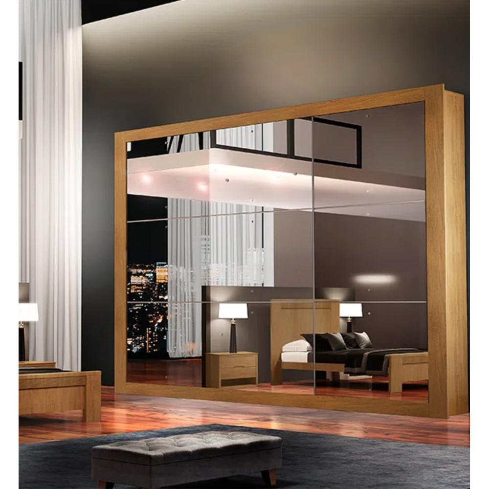 Guarda - Roupa Veneza Gold com 3 Portas Espelhadas - Rufato - Naturalle