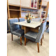 Mesa de Jantar Helo 90x90 c/ 4 Cadeira Las Vegas - Cinza - Freijo/Off White