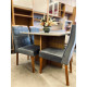 Mesa de Jantar Helo 90x90 c/ 4 Cadeira Las Vegas - Cinza - Freijo/Off White