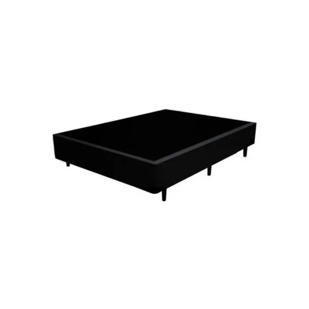 Base Box Solteiro Viúva 128x188 Courino - Preto