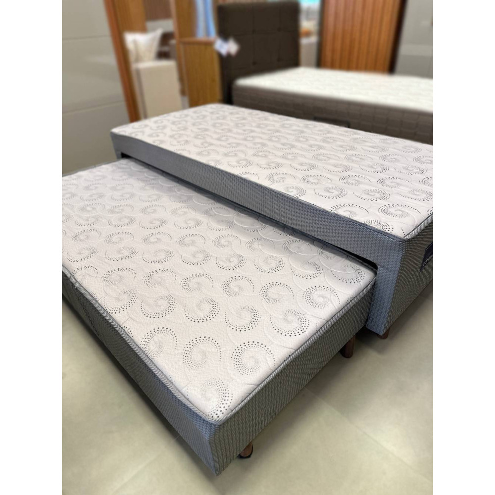 Bicama Solteiro Compact Plus C/ Auxiliar 88X188X40 - Cinza