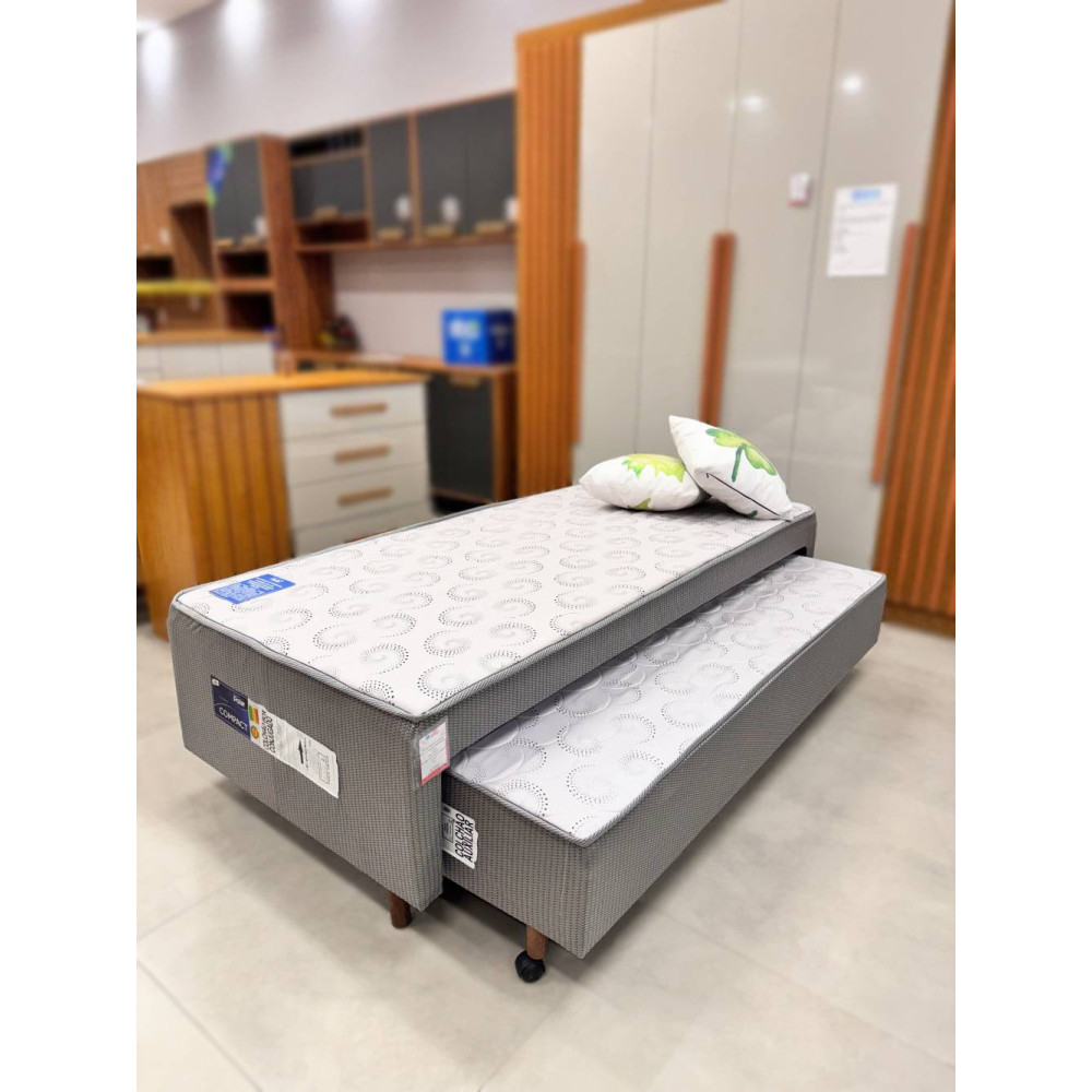 Bicama Solteiro Compact Plus C/ Auxiliar 88X188X40 - Cinza