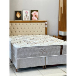Colchão King Molejo Life c/ Molas ensacadas 193x203x33cm + Base Box King Life 193x203x25 - Bege