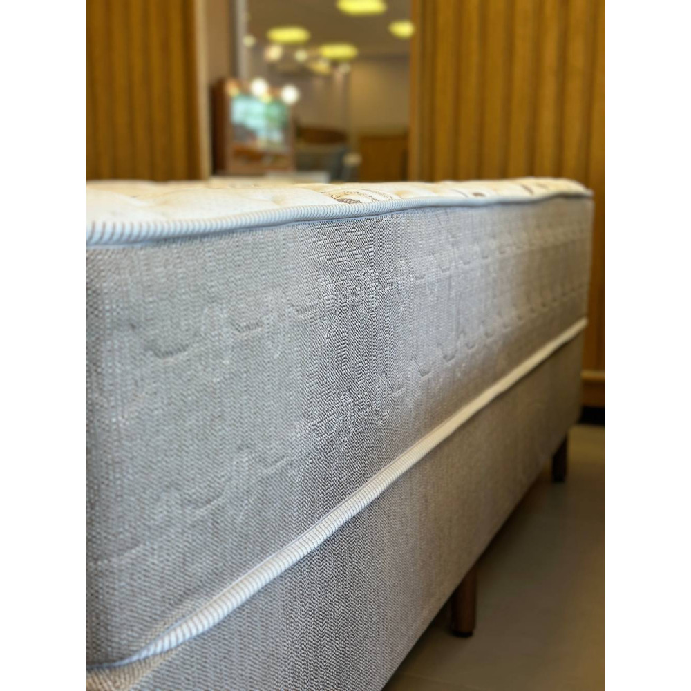 Colchão Casal Molejo Life c/ Molas ensacadas 138x188x33cm + Base Box Casal Life 138x188x25 - Bege