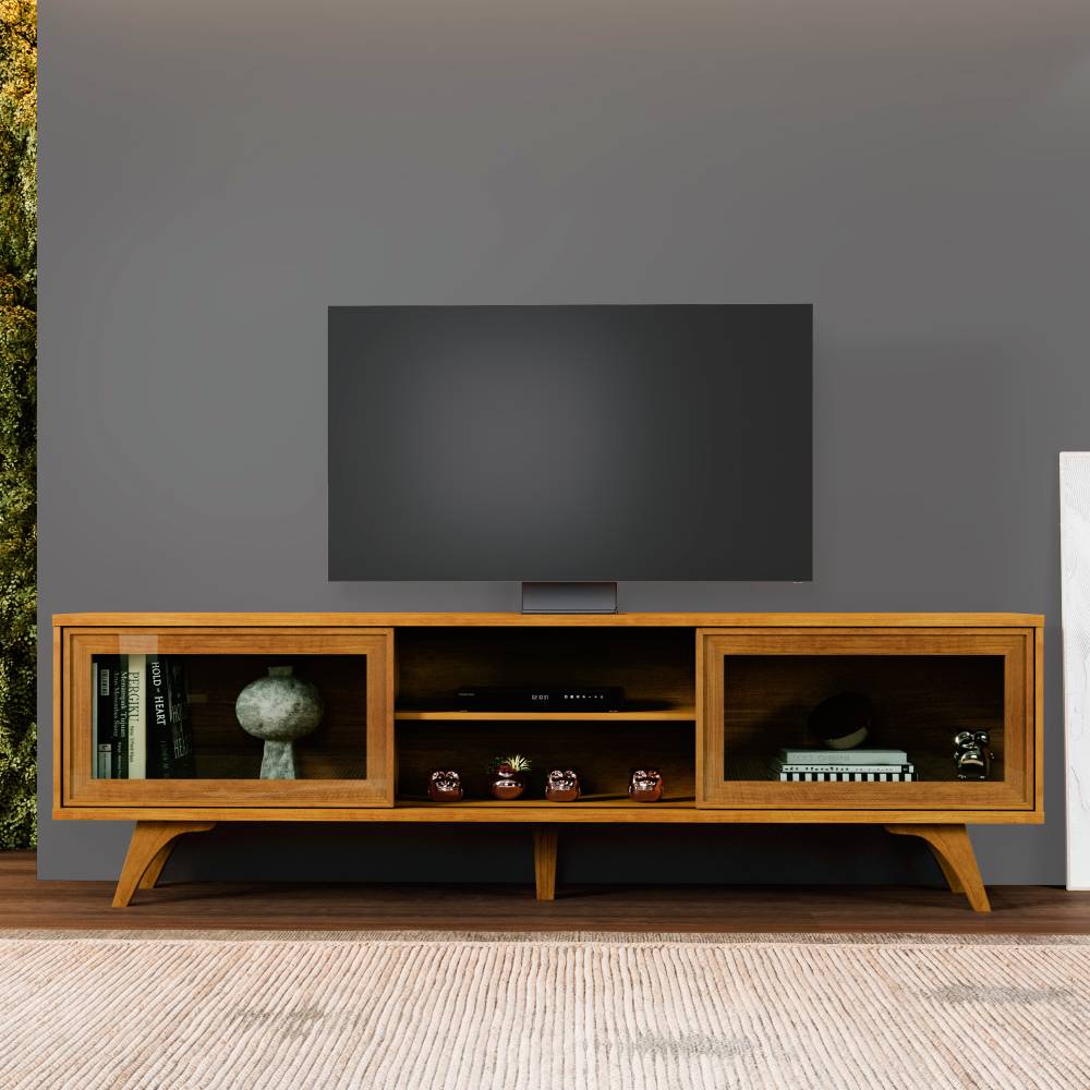 Rack Vitrum para TVs Até 75" c/2 Portas - Naturalle