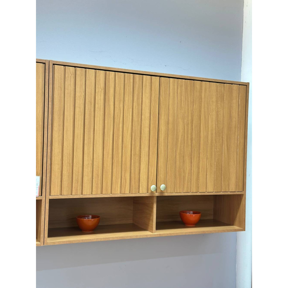 Armário Aéreo Divina com 2 Portas e Nichos 120cm - Cinamomo