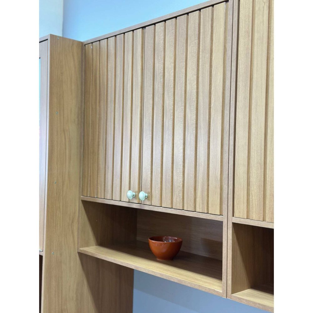 Armário Aéreo Divina com 2 Portas e Nichos 80cm - Cinamomo