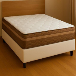 Colchão Ortobom Pantanal Superpocket Casal Molas Ensacadas 25x188x138 + Base Cama Box Casal Courino - Bege