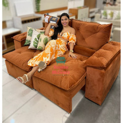 Sofá Retrátil e Reclinável Grécia 2m - Terracota Sofá Retrátil e Reclinável Grécia 2m - Terracota