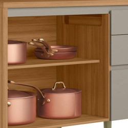 Balcão c/ Tampo c/ 2 portas e 3 Gavetas 120cm Allure - Jequitibá/Gris Fosco