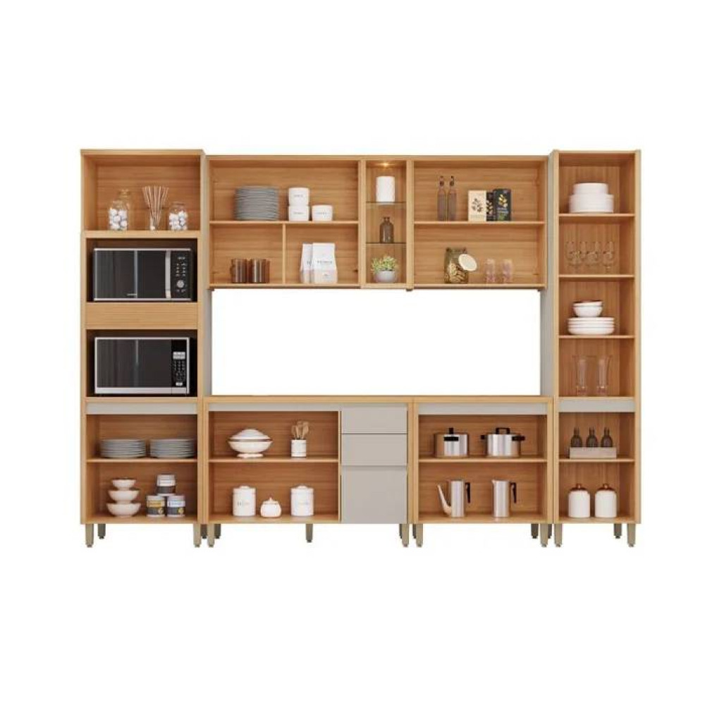 Cozinha Allure c/ 6 Peças - Jequitiba/Gris Fosco 