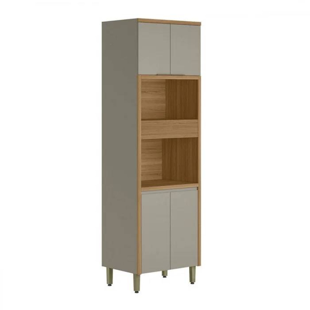 Paneleiro Torre quente 4 Portas Allure -  Jequitiba/Gris Fosco