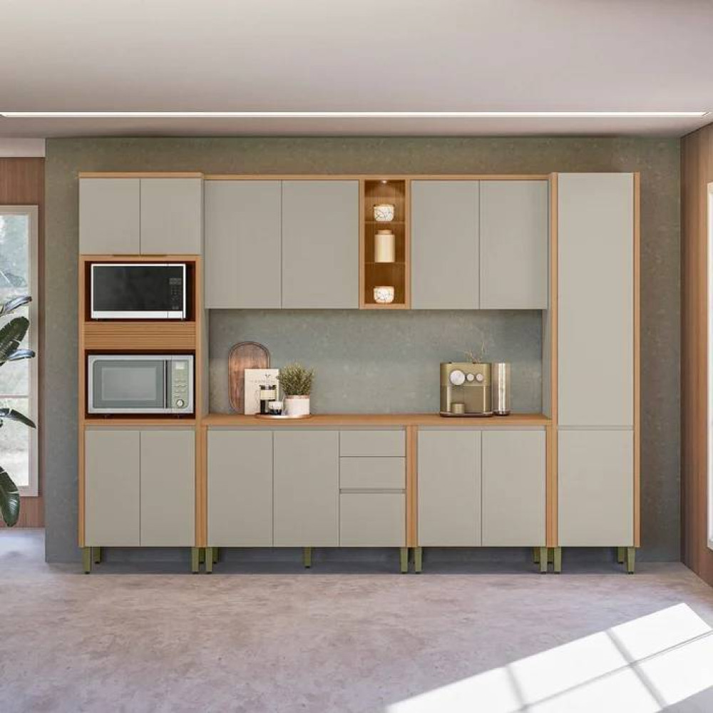 Cozinha Allure c/ 6 Peças - Jequitiba/Gris Fosco 