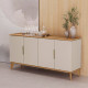 Aparador Buffet Evora 1.6  c/4 portas - Jequitiba/Off White Fosco 