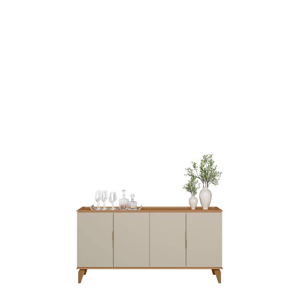 Aparador Buffet Evora 1.6  c/4 portas - Jequitiba/Off White Fosco 