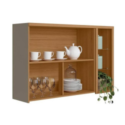 Armário Aéreo 120cm c/ 2 portas  Allure - Jequitibá/Gris Fosco