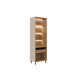 Cristaleira Allure C/ 2 Portas 1 Gaveta e C/ Led 70cm - Jequitiba/Gris Fosco 