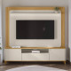Estante Home Munique c/ Led para Tvs até 70 " -  Tauari/Off White Fosco
