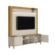 Estante Home Munique c/ Led para Tvs até 70 " -  Tauari/Off White Fosco