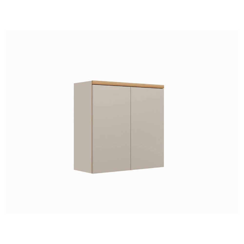 Armário Aéreo 80cm c/ 2 portas Allure - Jequitibá/Gris Fosco