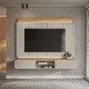 Home Suspenso Zurique c/ Led para Tvs até 75" - Tauari/Off White Fosco