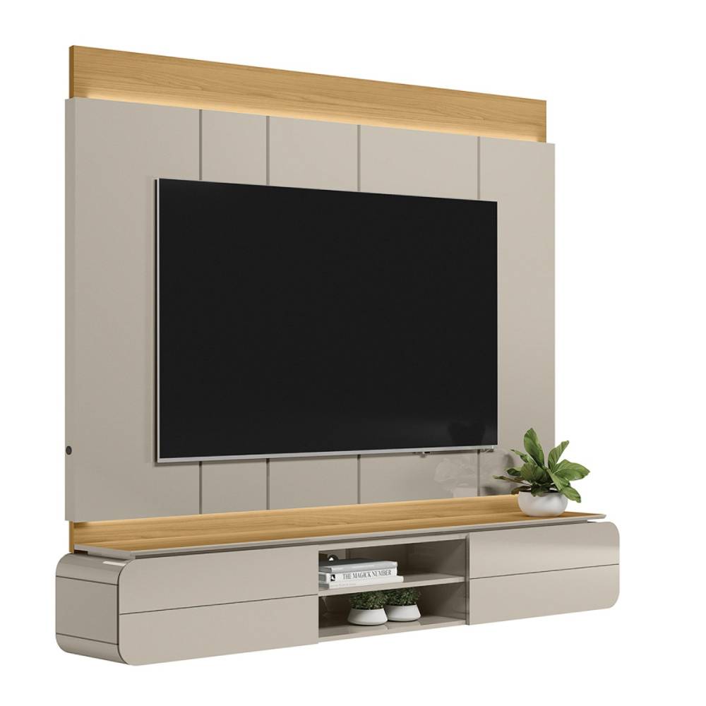 Home Suspenso Zurique c/ Led para Tvs até 75" - Tauari/Off White Fosco