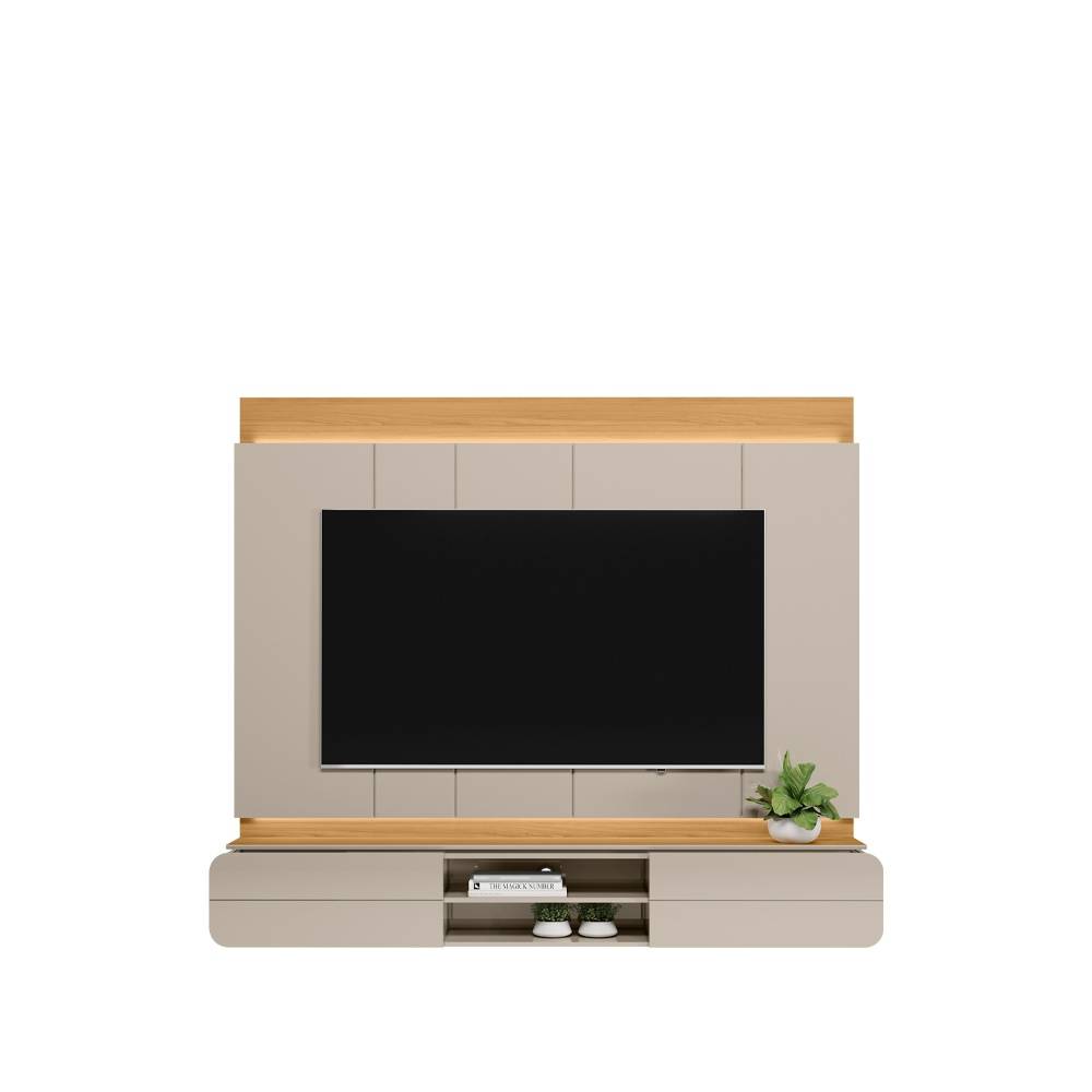 Home Suspenso Zurique c/ Led para Tvs até 75" - Tauari/Off White Fosco