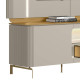 Rack Bancada Santorini c/ Painel Santorini c/ Led para Tvs até 75" - Tauari/Off White Fosco