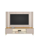 Rack Bancada Santorini c/ Painel Santorini c/ Led para Tvs até 75" - Tauari/Off White Fosco