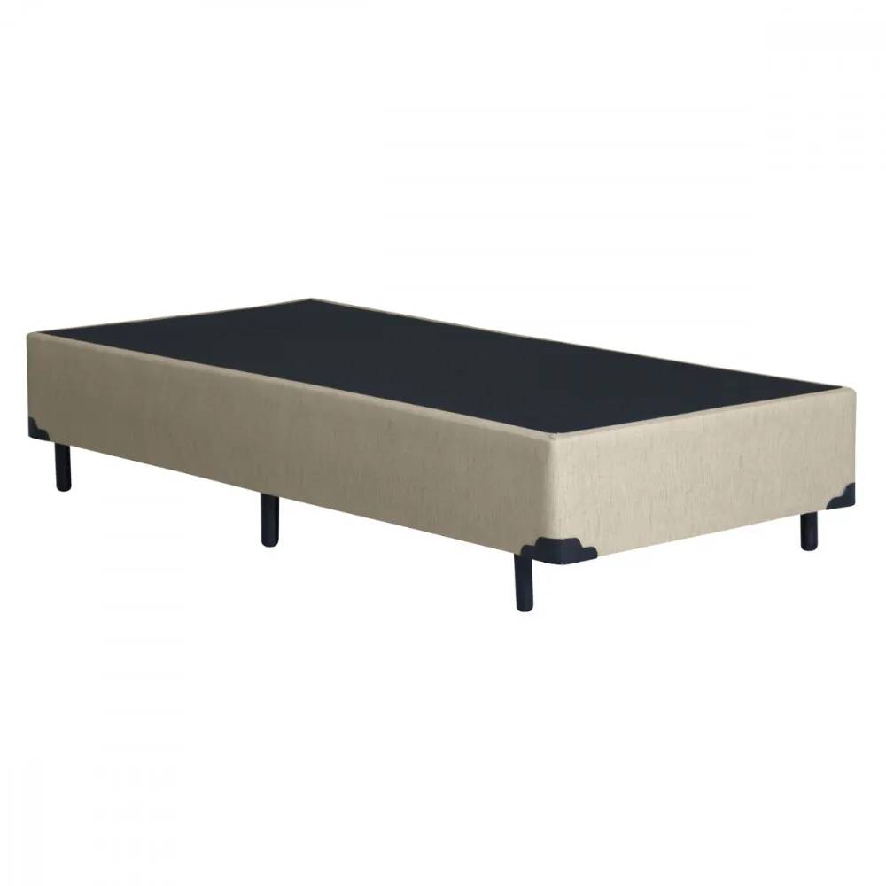 Base Box Solteiro 88x188x30 Linho - Bege