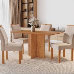 Mesa de Jantar Salinas 120x80 c/ 4 Cadeiras Londres Bege - Cinamomo  Mesa de Jantar Salinas 120x80 c/ 4 Cadeiras Londres Bege - Cinamomo