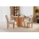 Mesa de Jantar Salinas 120x80 c/ 4 Cadeiras Londres Bege - Cinamomo 