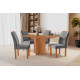 Mesa de Jantar Salinas 120x80 c/ 4 Cadeiras Londres Cinza - Cinamomo