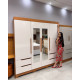 Guarda Roupa Casal Vivacce C/ Espelho 4 Portas 4 Gavetas - Cinamomo/Off White