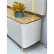 Rack Bancada Santorini c/ Painel Santorini c/ Led para Tvs até 75" - Tauari/Off White Fosco