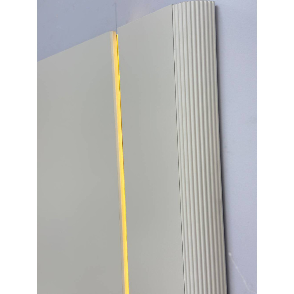 Rack Bancada Santorini c/ Painel Santorini c/ Led para Tvs até 75" - Tauari/Off White Fosco