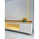 Rack Bancada Santorini c/ Painel Santorini c/ Led para Tvs até 75" - Tauari/Off White Fosco