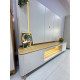 Rack Bancada Santorini c/ Painel Santorini c/ Led para Tvs até 75" - Tauari/Off White Fosco