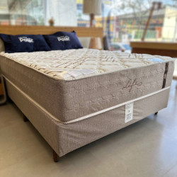 Colchão Casal Molejo Life c/ Molas ensacadas 138x188x33cm + Base Box Casal Life 138x188x25 - Bege