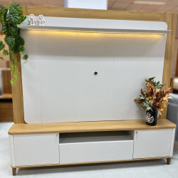 Estante Home Munique c/ Led para Tvs até 70 " -  Tauari/Off White Fosco Estante Home Munique c/ Led para Tvs até 70 " -  Tauari/Off White Fosco