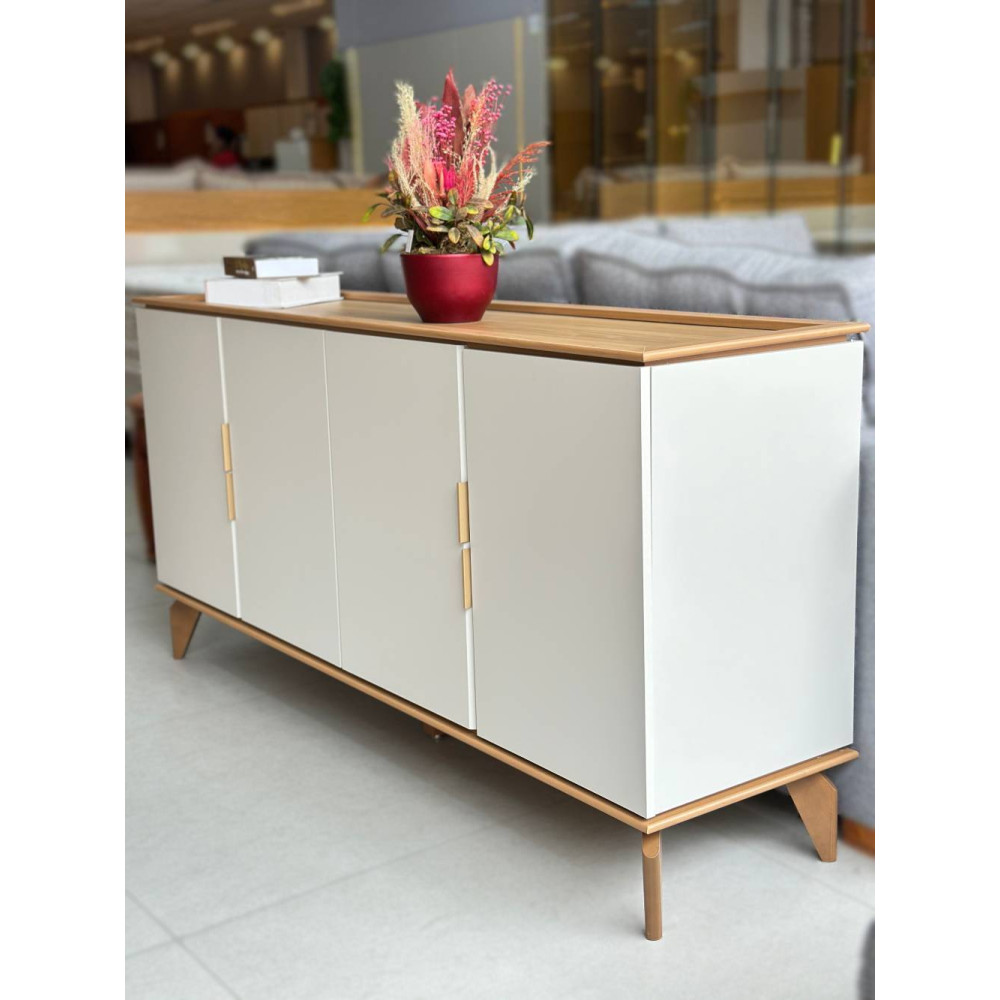 Aparador Buffet Evora 1.6  c/4 portas - Jequitiba/Off White Fosco 