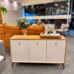 Aparador Buffet Aura 1.4 c/ 3 portas - Tauari/Off White Fosco  