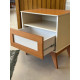 Mesa de Cabeceira City c/ 1 Gaveta - Off White/Cedro