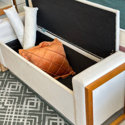  Recamier Baú Imperial Casal 130cm - Bege