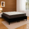 Colchão Lion Queen com Molas Ensacadas 22x158x198cm + Base Box Queen Bipartido 79x198 Courino - Preto