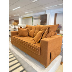 Sofá Living Jadore Confort 3 lugares Linho - Terracota 5049