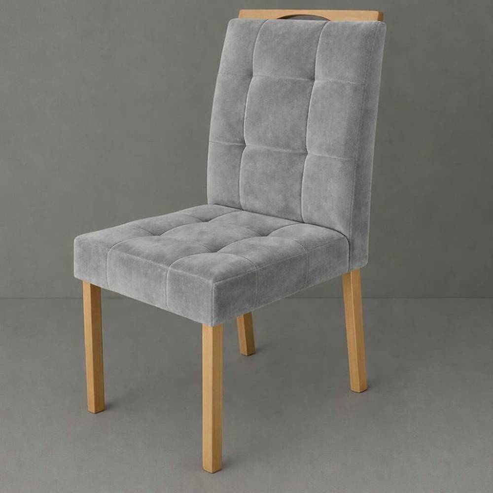 Cadeira Julia - Veludo Prata