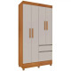Guarda Roupa Oregon c/ 4 Portas e 2 Gavetas - Cinamomo/Off White